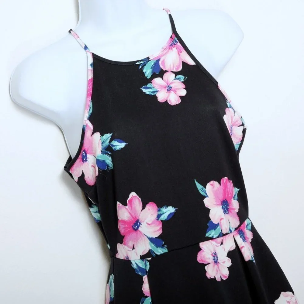NWT‎ Monteau Sleeveless Halter Floral Mini Dress